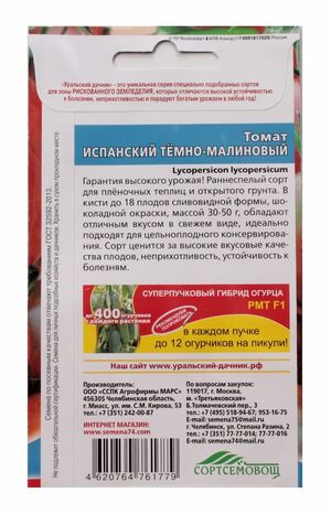 Томат Испанский Темно-Малиновый  Уральский Дачник описание