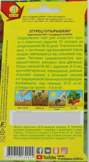 Огурец Пупырышкин  Аэлита
