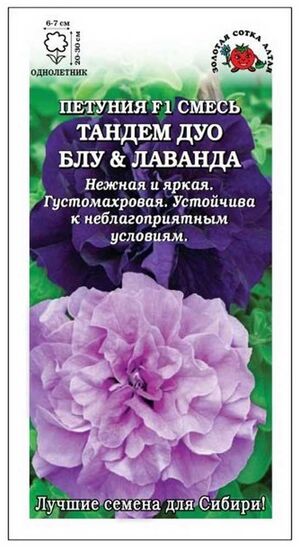 Петуния Тандем Дуо Блу & Лаванда Золотая Сотка Алтая