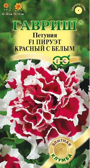 Петуния Пируэт Красный с белым F1 серия Элитная клумба Гавриш