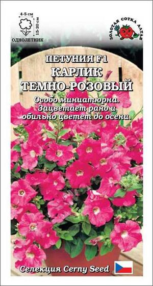 Петуния Карлик Темно-розовый F1 Золотая Сотка Алтая