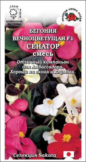 Бегония Вечноцветущая F1 Сенатор смесь Золотая Сотка Алтая