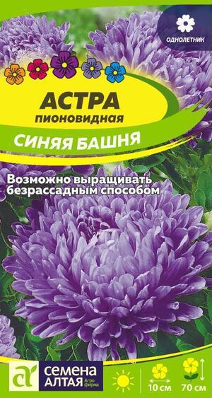 Астра Синяя Башня пионовидная Семена Алтая