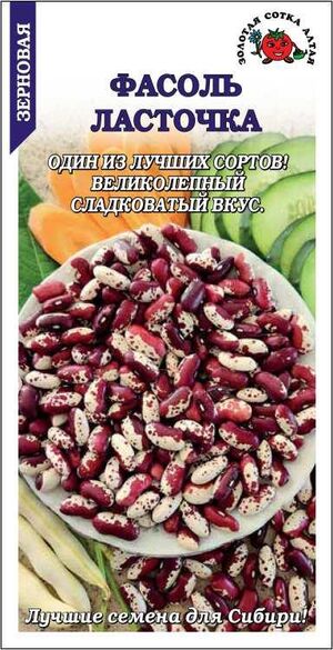 Фасоль Ласточка, зерновая Золотая Сотка Алтая