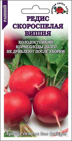 Редис Скороспелая Вишня Золотая Сотка Алтая