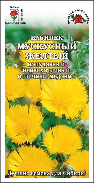 Василек Мускусный Желтый Золотая Сотка Алтая