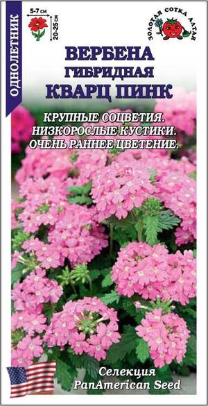 Вербена Гибридная Кварц Пинк Золотая Сотка Алтая