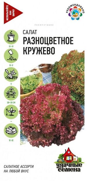 Салат Разноцветное Кружево серия Удачные семена Гавриш